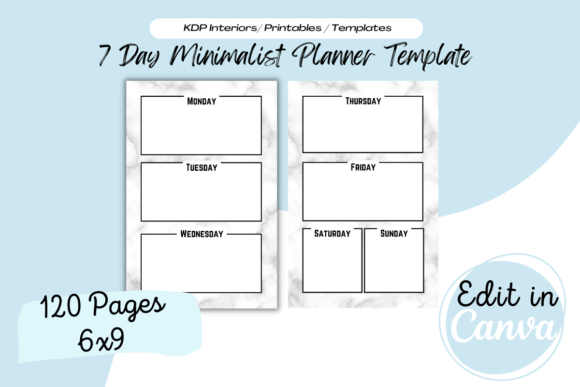 7 Day Minimalist Planner KDP Template Explained