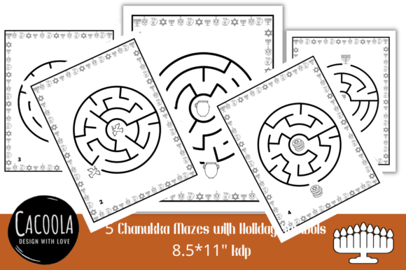 A Complete Hanukkah Maze Interior for KDP Publishing