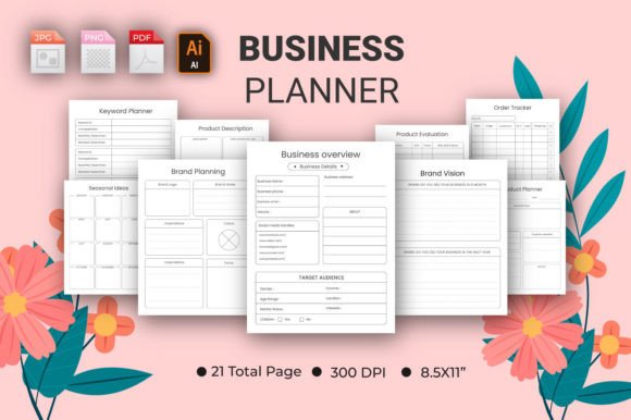 Business Planner Printable BUNDLE: A Comprehensive 21-Page System for Small Business Owners
