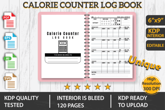 Calorie Counter Log Book KDP Interior: A Designer’s Look