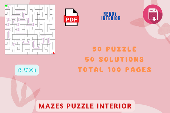 KDP 30 Square Maze Interior: 30 Mazes with Solutions