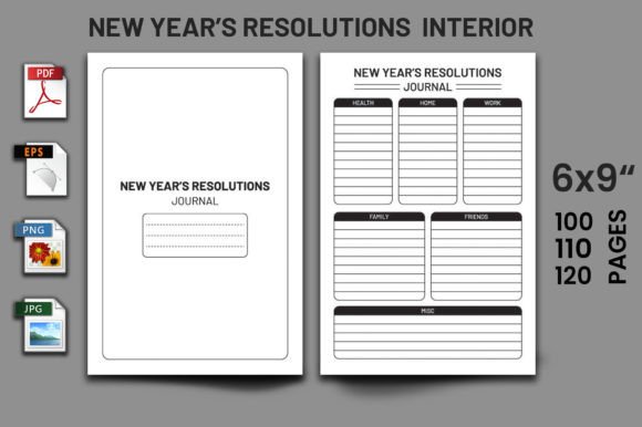 The Ultimate Tool for KDP Success: A Guide to the New Year’s Resolutions Journal Interior